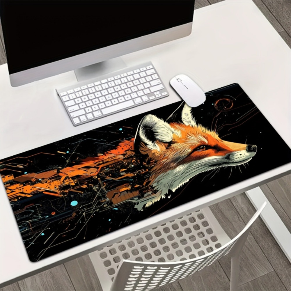 Pc Gaming Orange - Large Fox Design Mouse Pad Orange