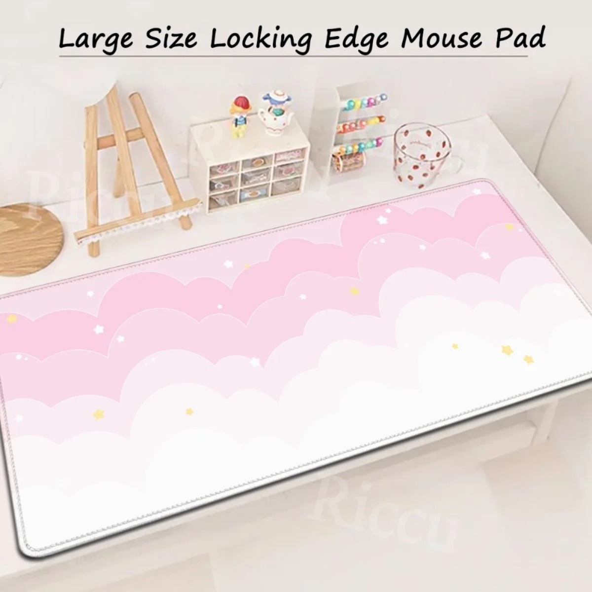 Pc Gaming Pink - Pink Pastel Clouds Extended Mouse Pad