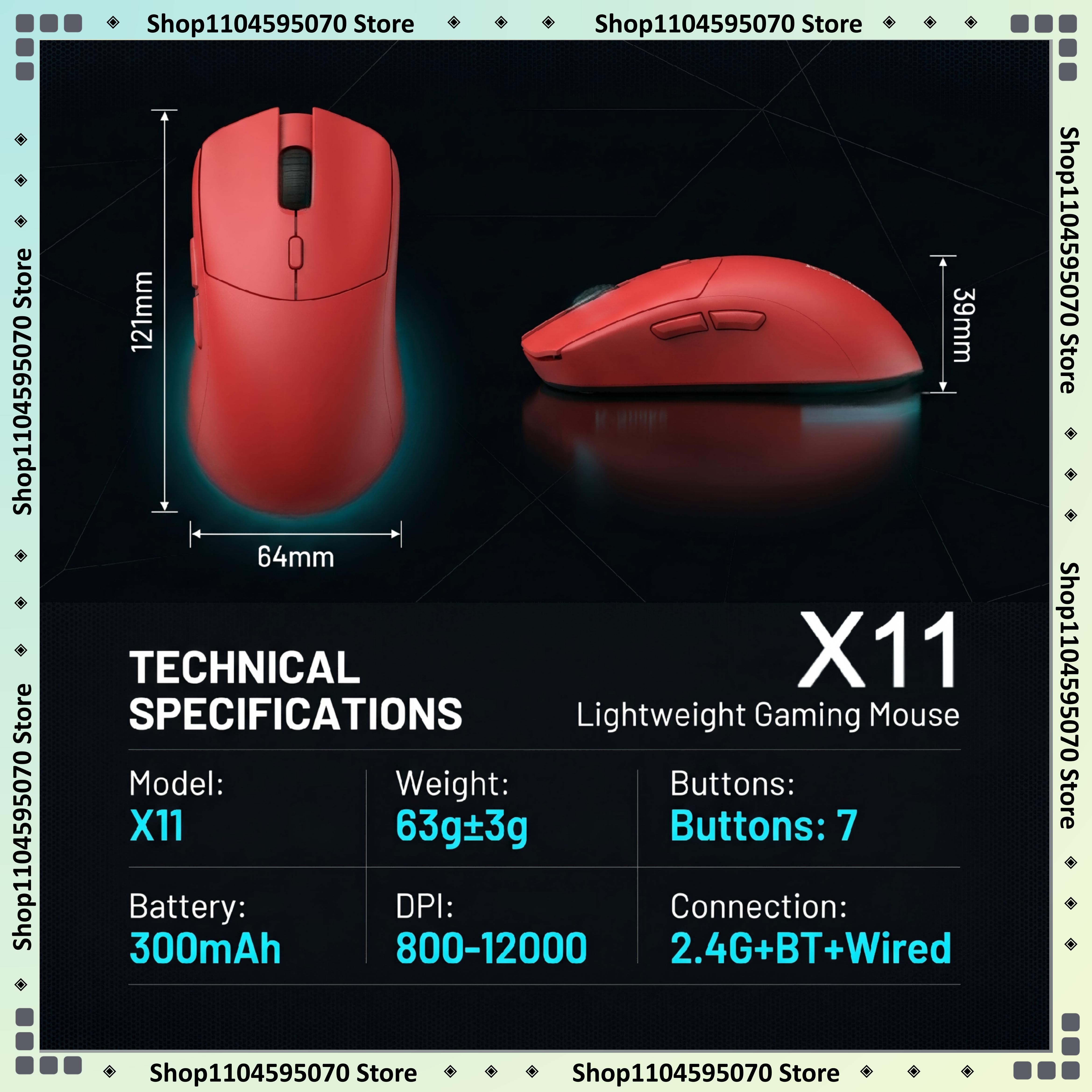 Pc Gaming Orange - X11 Multi‑Color Wireless Mouse Black White