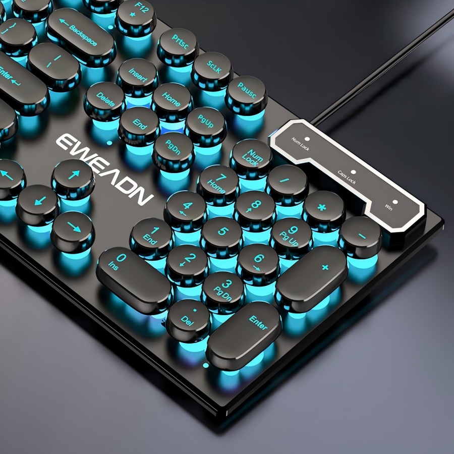 Pc Gaming Laptop - EWEADN Typewriter Gaming Keyboard, 104 Keys,