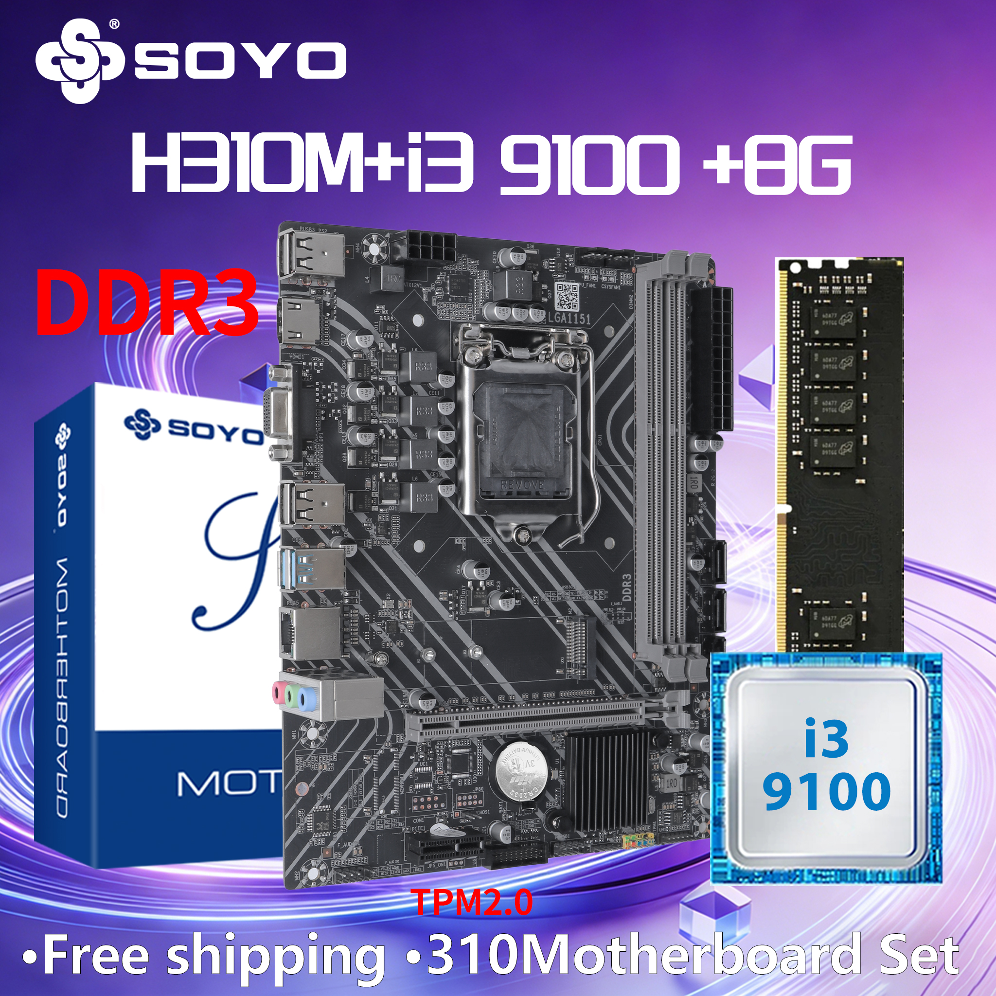 Pc Gaming Video - SOYO H310M DDR3 Motherboard i3 9100
