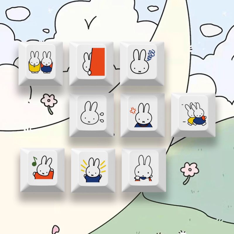 New Miffy rabbit cartoon cute  – обзор и цена Custom Keycaps
