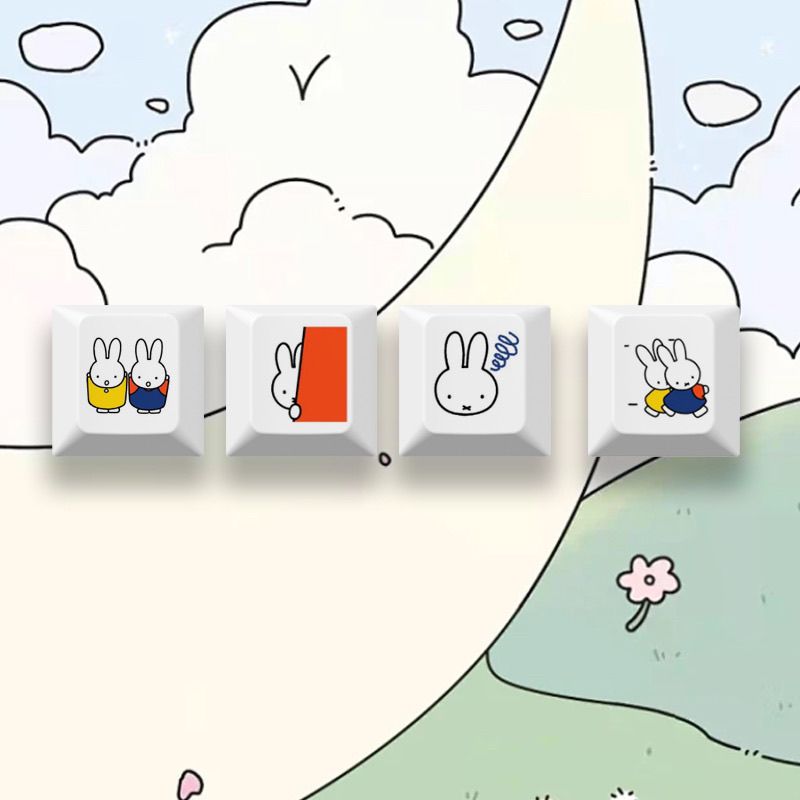 New Miffy rabbit cartoon cute  – обзор и цена Custom Keycaps