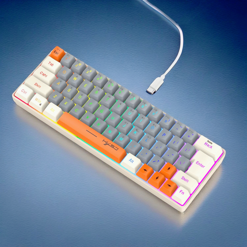 Keyboard RGB USB wired 63 keys – обзор и цена Pc Gaming Orange