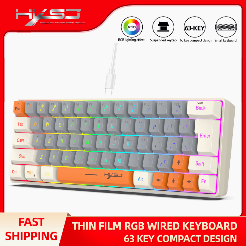 Keyboard RGB USB wired 63 keys – обзор и цена Pc Gaming Orange