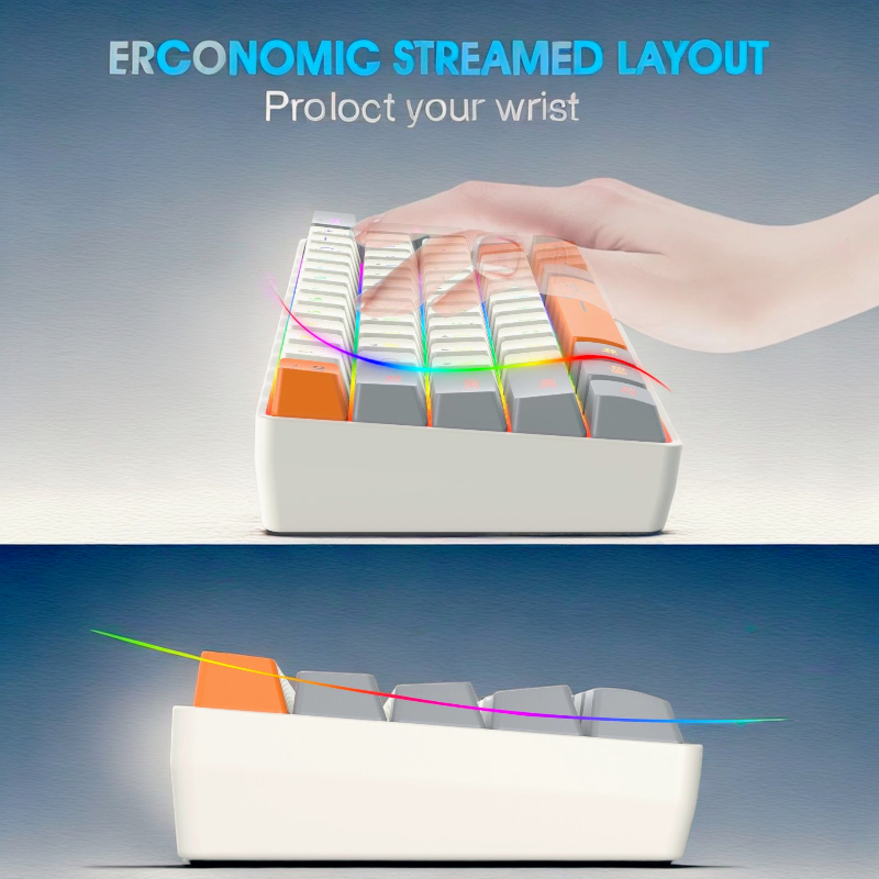 Keyboard RGB USB wired 63 keys – обзор и цена Pc Gaming Orange