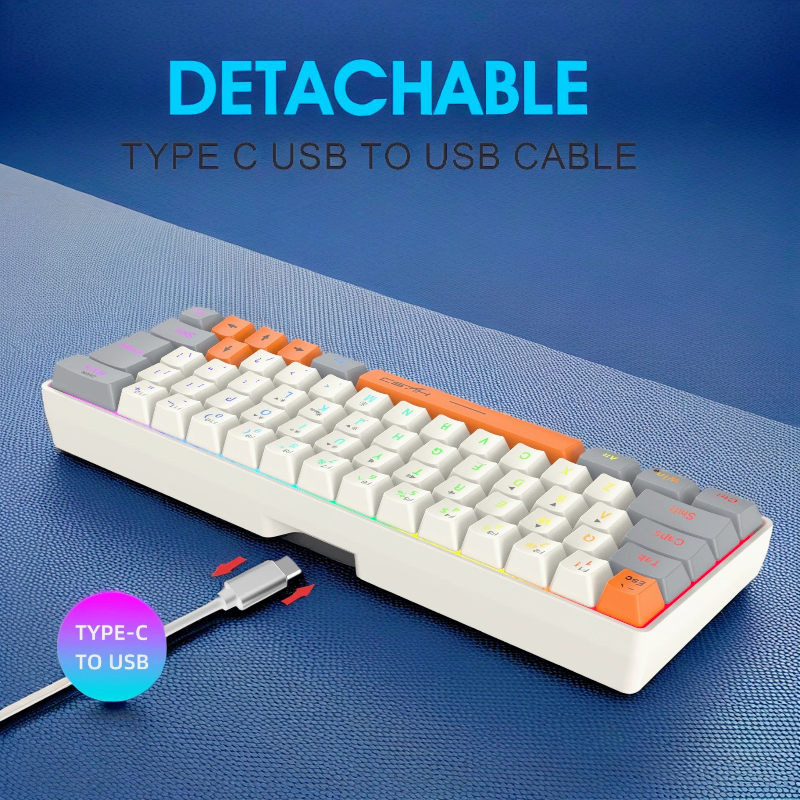 Keyboard RGB USB wired 63 keys – обзор и цена Pc Gaming Orange