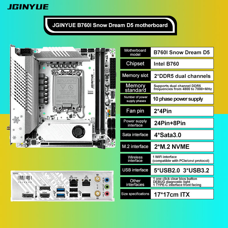 JGINYUE B760i ddr5 mini itx de – обзор и цена Pc Gaming Compact