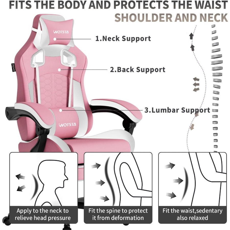 Pink Gaming Chair with Massage – обзор и цена Pc Gaming Pink