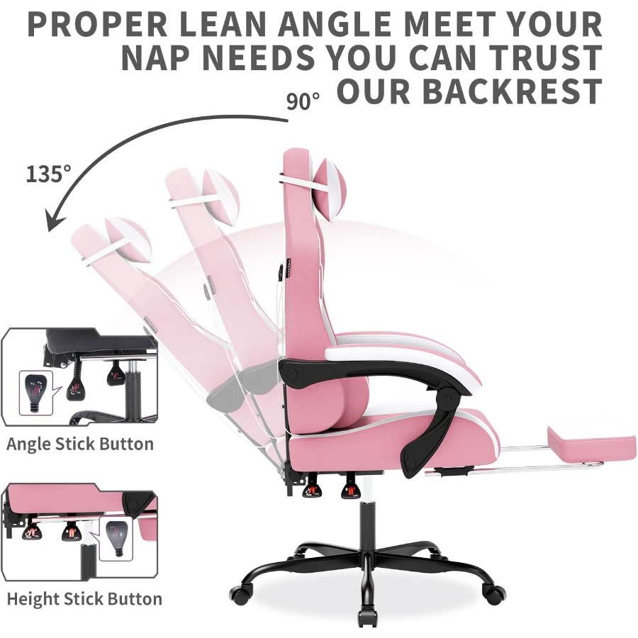 Pink Gaming Chair with Massage – обзор и цена Pc Gaming Pink