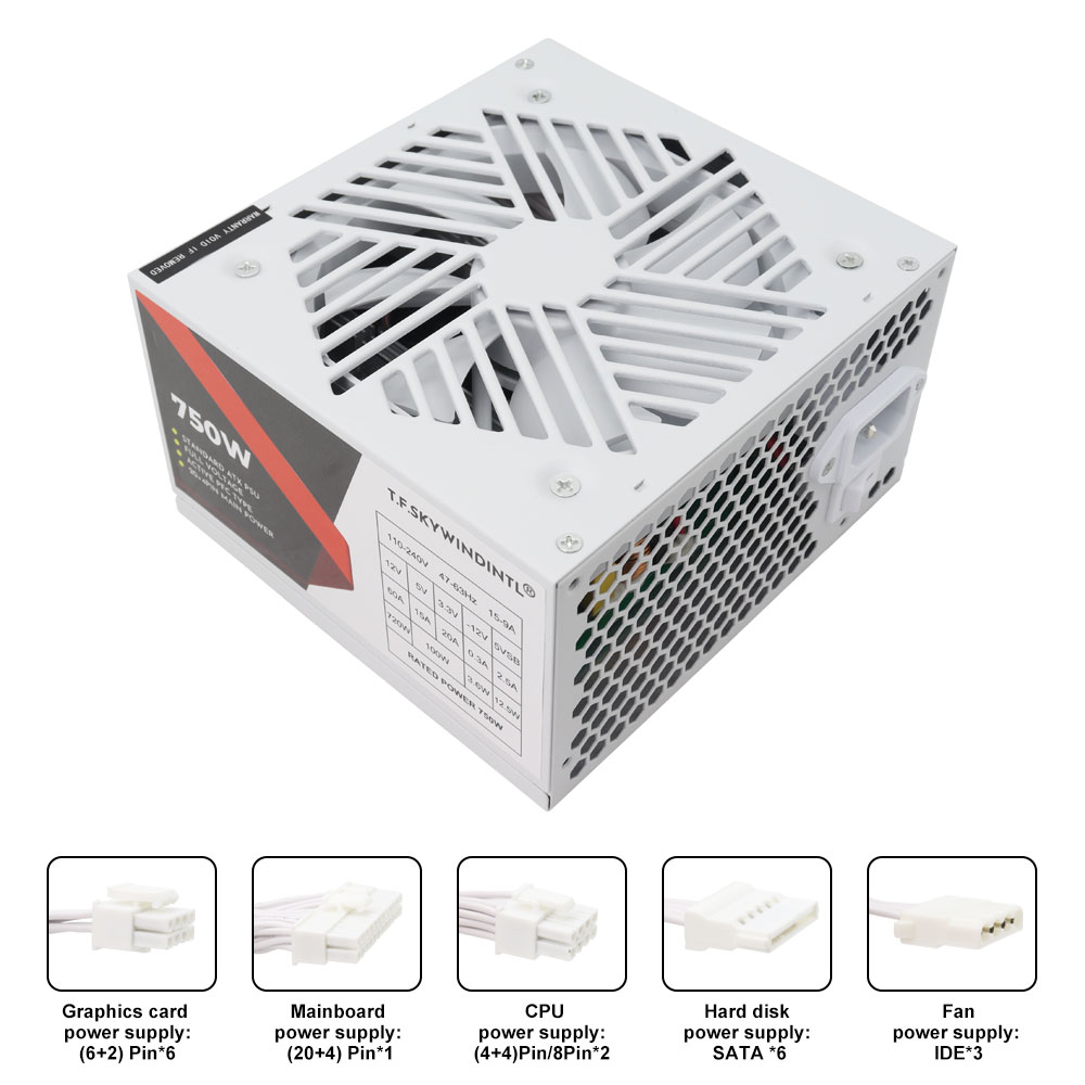 White 750W PSU PC Power Supply – обзор и цена Pc Gaming Watt