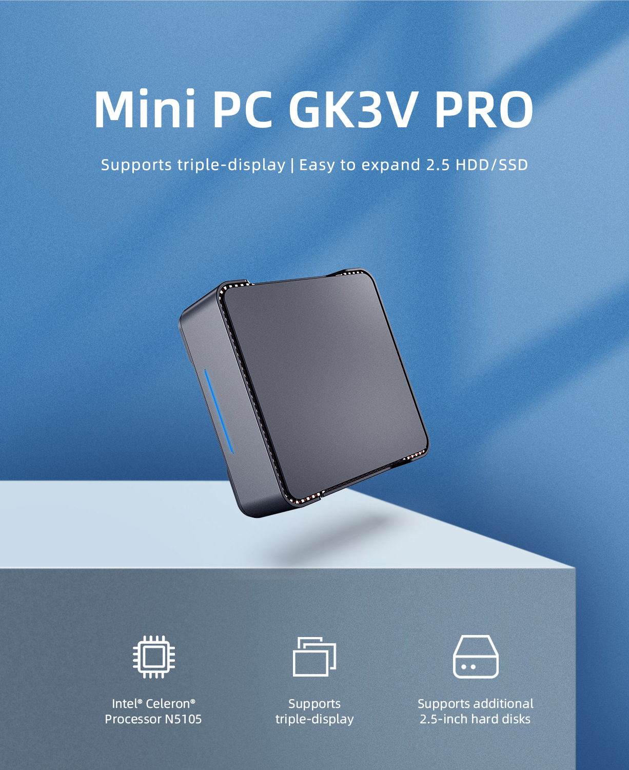 GK3V Pro mini pc Intel N5105 R – обзор и цена Pc Gaming Compact
