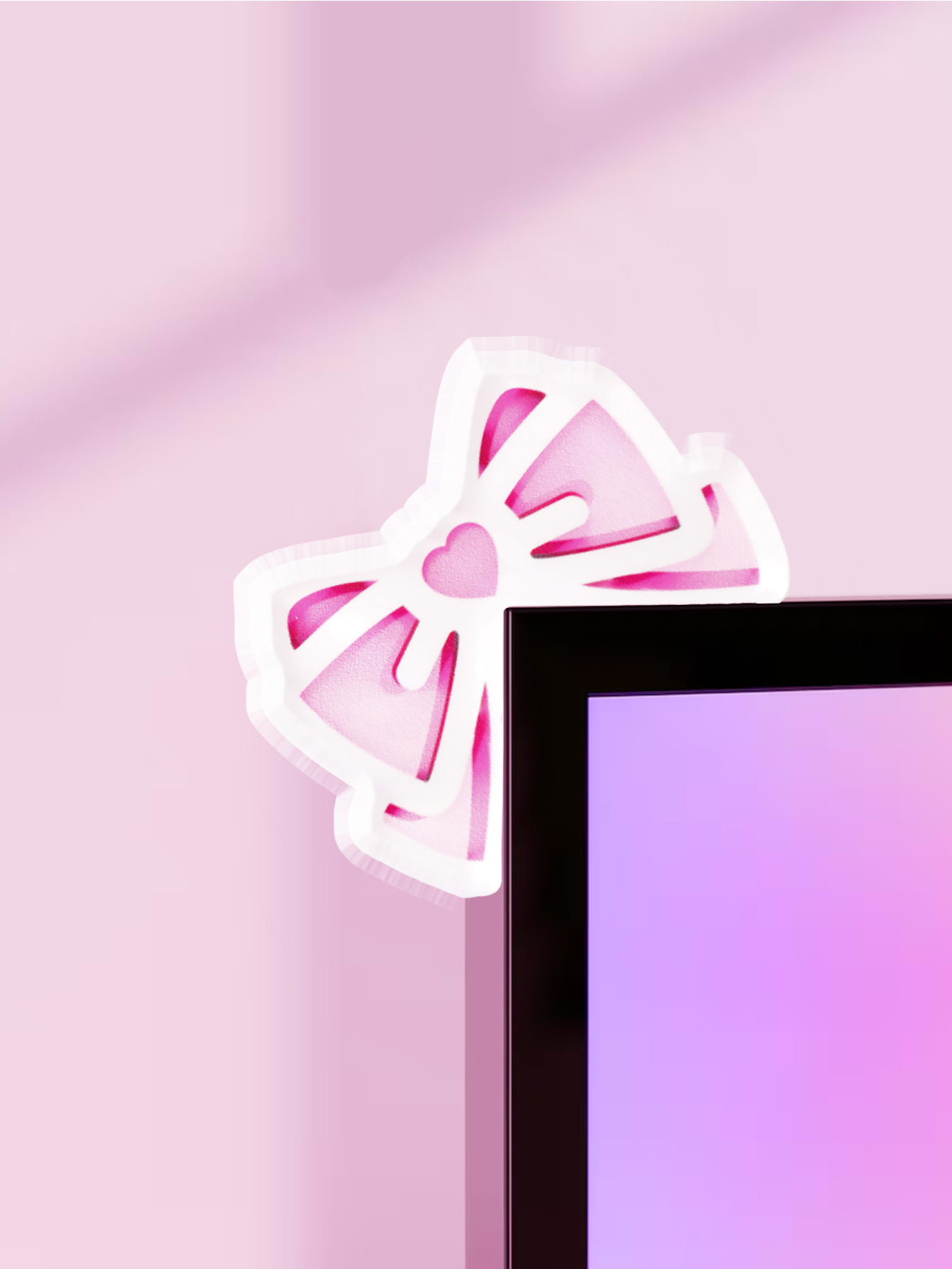 Kawaii Bow Monitor Decor Pink  – обзор и цена Pc Gaming Pink