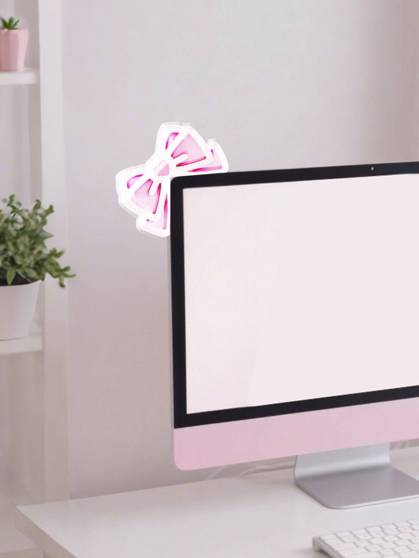Kawaii Bow Monitor Decor Pink  – обзор и цена Pc Gaming Pink